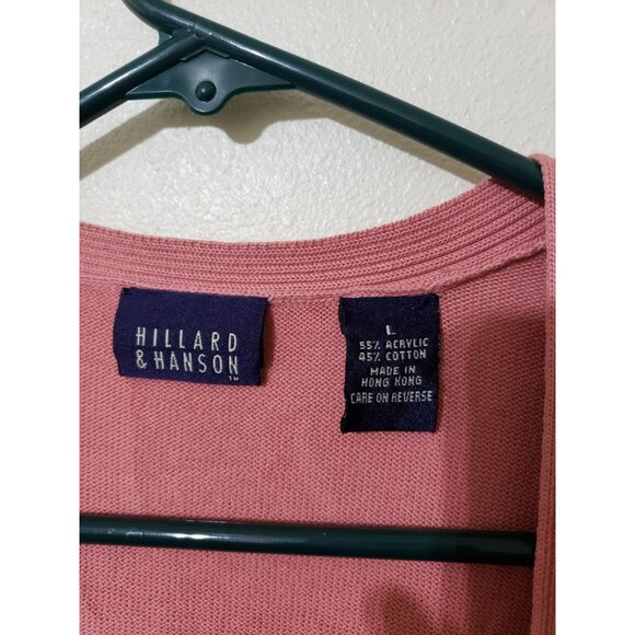 Hillard & Hanson, coral, button front, long sleeve, cardigan, size L - Picture 2 of 4